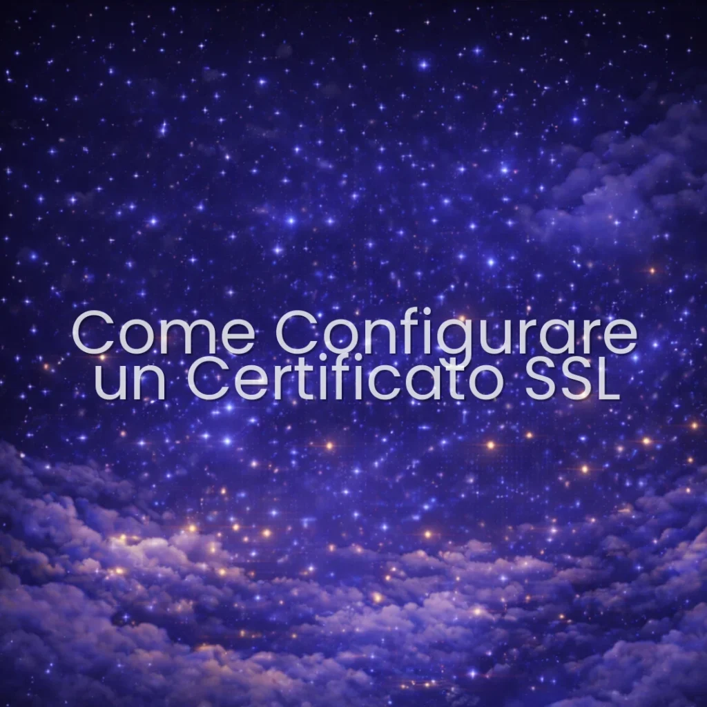 Come Configurare un Certificato SSL