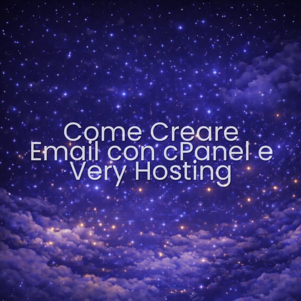 Come Creare Email con cPanel e Very Hosting